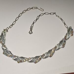Star Elegant Vintage Silver and Multicolor Crystal Necklace